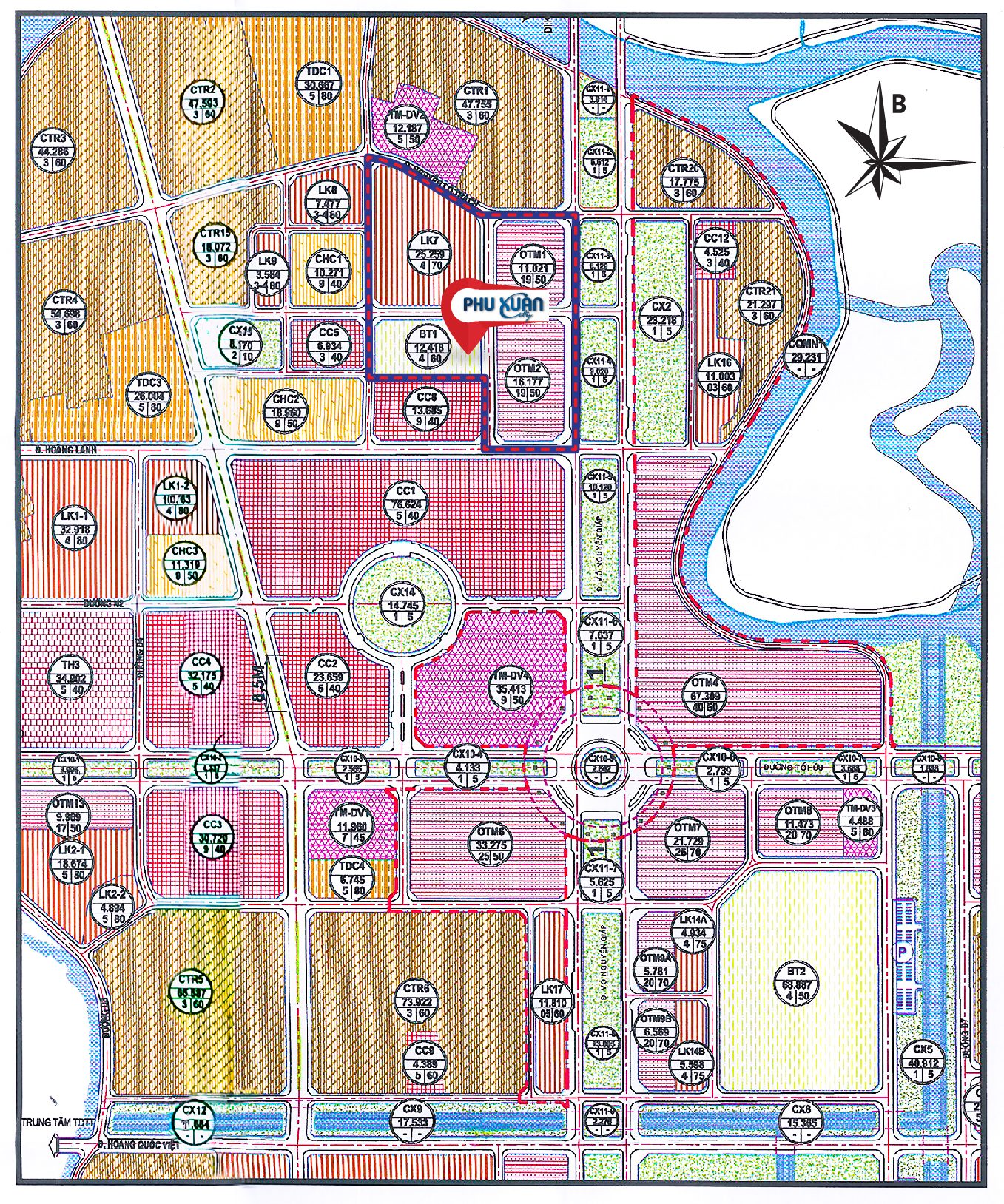 Quy hoạch dự án Phú Xuân city Huế