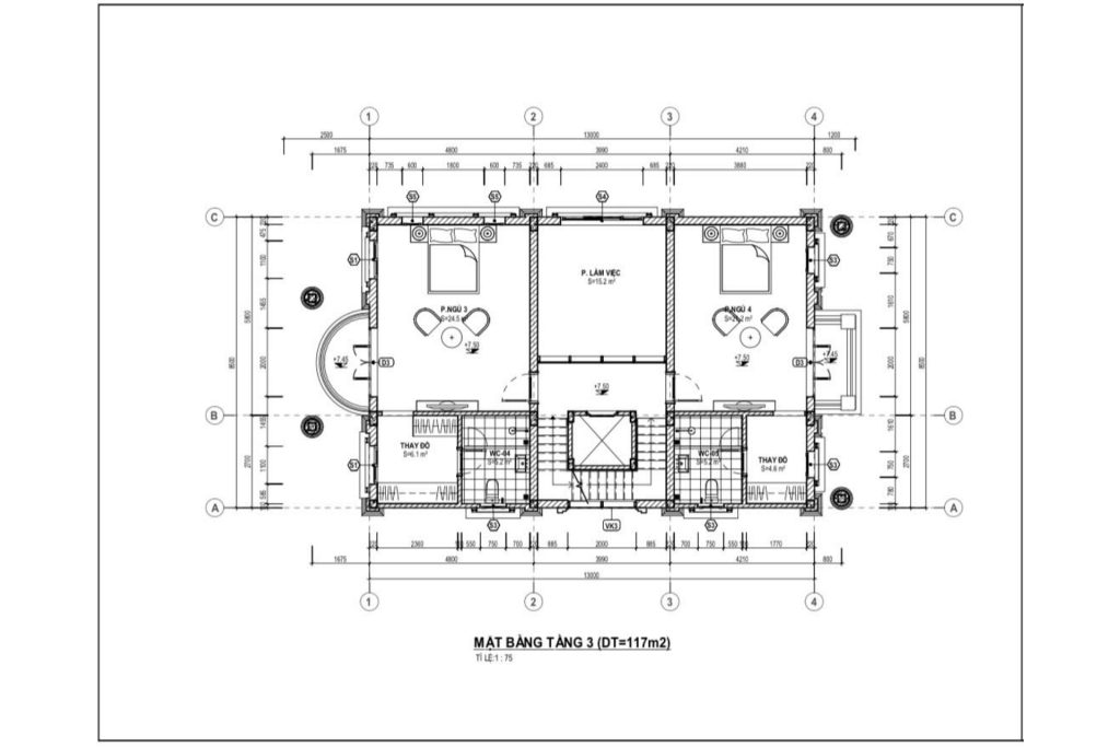 bản vẽ biệt thự đơn lập phú xuân city 2