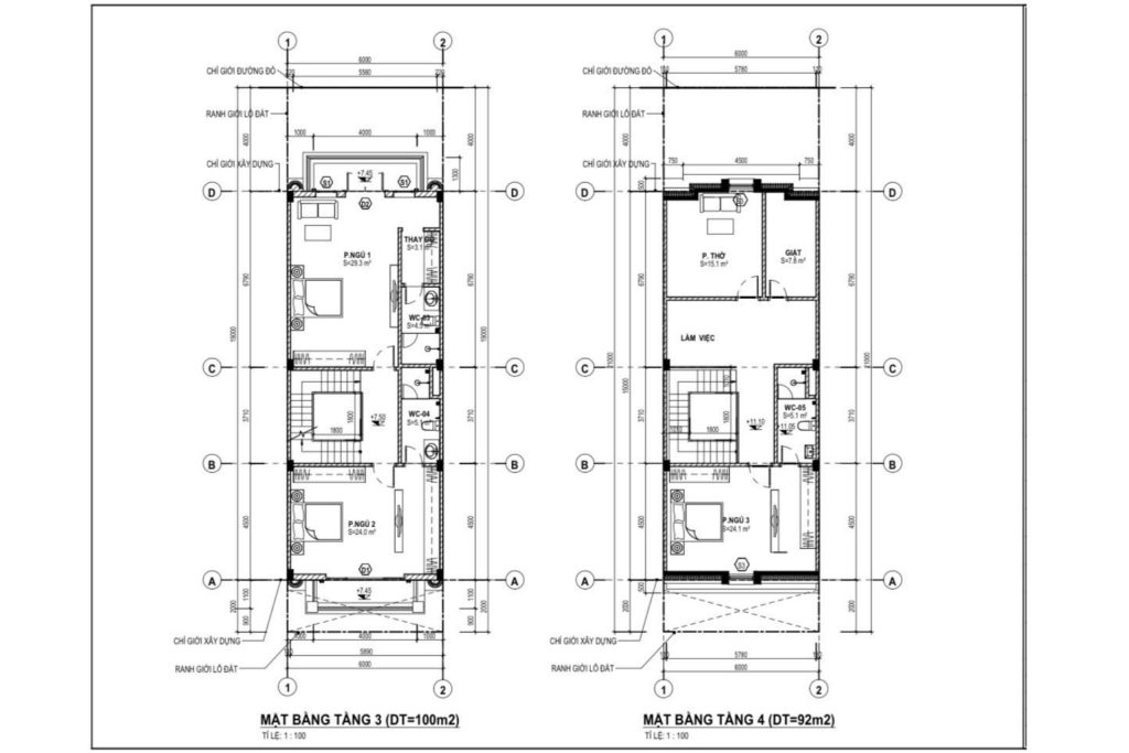 Bản vẽ shophouse phú xuân city 1