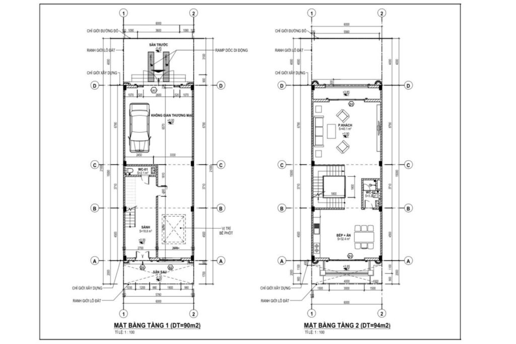 Bản vẽ shophouse phú xuân city 2